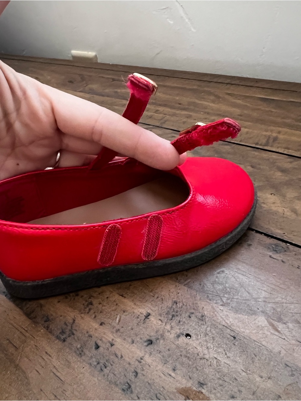 Girls' Old Navy Red Double-Strap Mary Jane Dress Shoes - Picture 4 of 5